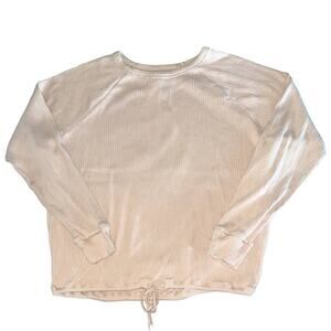 Madewell Avalon Pink Front Tie Long Sleeve Pullover Top